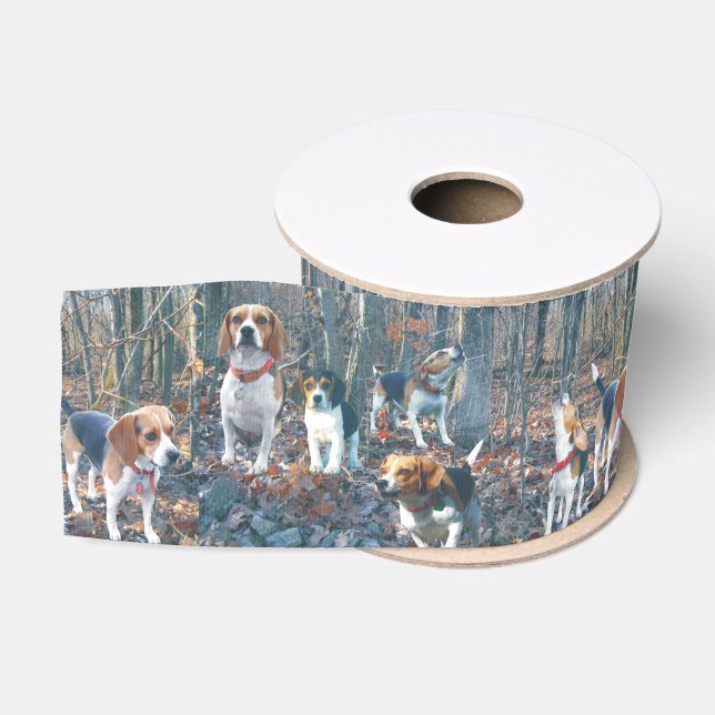 Beagles im Holz-Beagle-Band Ripsband (Spule)