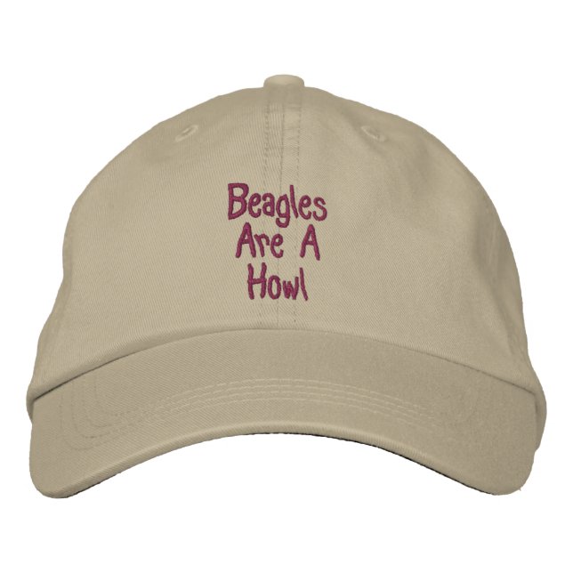Beagles sind ein Howl Niedlich bestickte Cap Baseballkappe (Vorderseite)