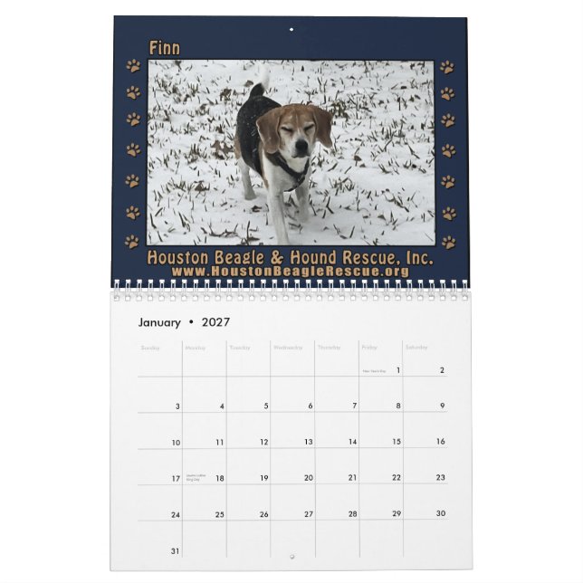 Beagles und Freunde 2026 Kalender (Jan 2027)