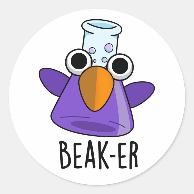 Beak-er Funny Chemistry Pub Runder Aufkleber (Vorderseite)