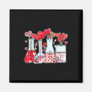 Beaker Test Tube Heart Laboratory Valentines Scien Magnet