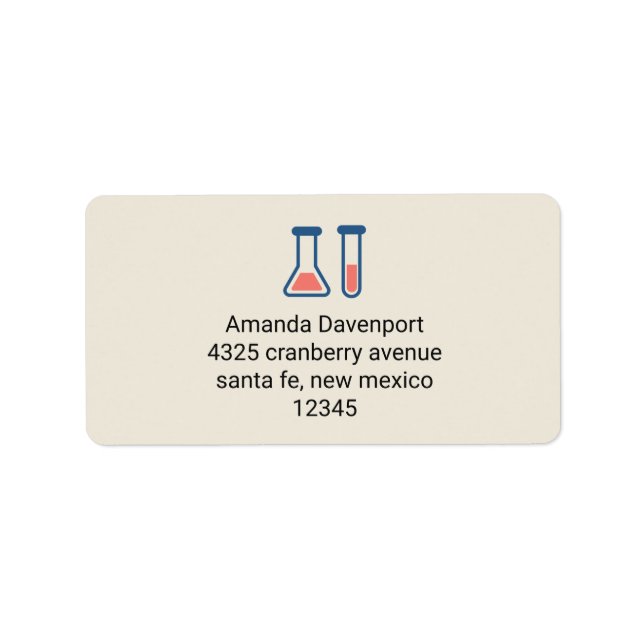 Beaker & Test Tube Science Theme Adressaufkleber (Vorne)