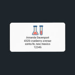 Beaker & Test Tube Science Theme Adressaufkleber<br><div class="desc">Adressetiketten mit einem niedlichen zeichn eines Reagenzglases und eines Bechers. Ideal für Wissenschaftsarten.</div>