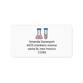 Beaker & Test Tube Science Theme Adressaufkleber