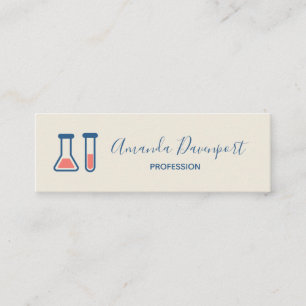 Beaker & Test Tube Science Theme Mini Visitenkarte