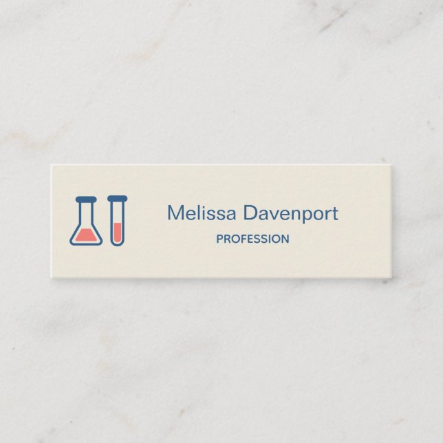 Beaker & Test Tube Science Theme Mini Visitenkarte (Vorderseite)