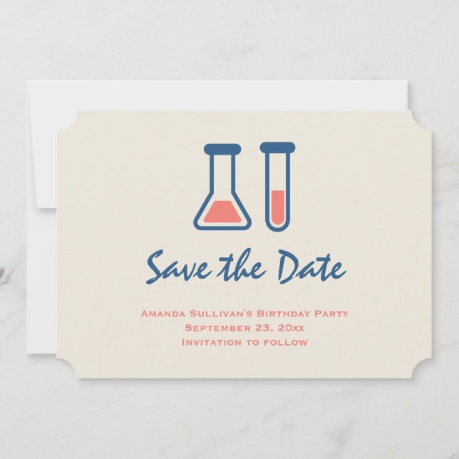 Beaker & Test Tube Science Theme Save The Date (Vorderseite)