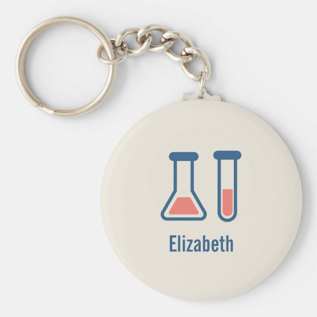 Beaker & Test Tube Science Theme Schlüsselanhänger (Vorne)