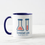 Beaker & Test Tube Science Theme Tasse<br><div class="desc">Eine Tasse mit einem niedlichen zeichn eines Reagenzglases und eines Bechers. Ideal für Wissenschaftsarten.</div>