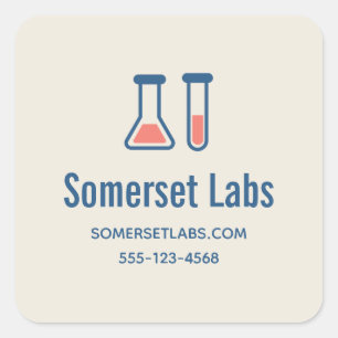Beaker & Test Tube Science Themed Business Quadratischer Aufkleber