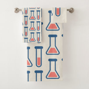 Beaker & Test Tube Science Themed Patches Badhandtuch Set