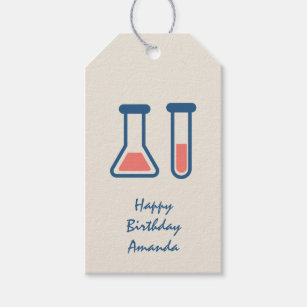 Beaker & Test Tube Science zum Geburtstag Geschenkanhänger