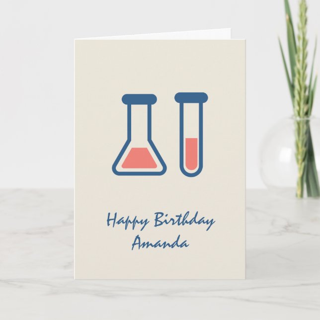 Beaker & Test Tube Science zum Geburtstag Karte (Vorderseite)