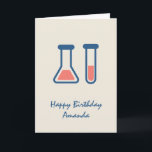 Beaker & Test Tube Science zum Geburtstag Karte<br><div class="desc">Grußkarte mit niedlichem zeichn eines Reagenzglases und eines Bechers. Ideal für Wissenschaftsliebhaber.</div>