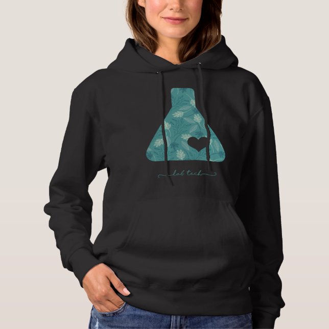 Beaker with heart medical lab tech love lab week hoodie (Vorderseite)