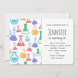 Beakers and Flask Fun Science Pattern Einladung