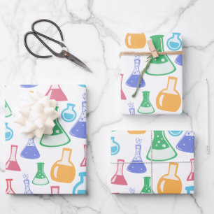 Beakers and Flask Fun Science Pattern Geschenkpapier Set
