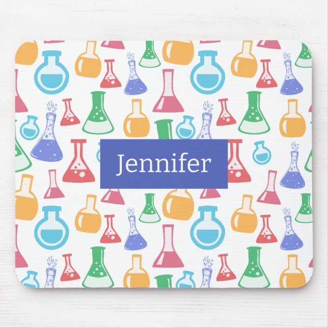 Beakers and Flask Fun Science Pattern Mousepad (Vorne)