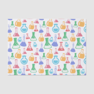 Beakers and Flask Fun Science Pattern Seidenpapier