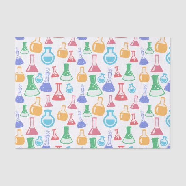 Beakers and Flask Fun Science Pattern Seidenpapier (Vorderseite)