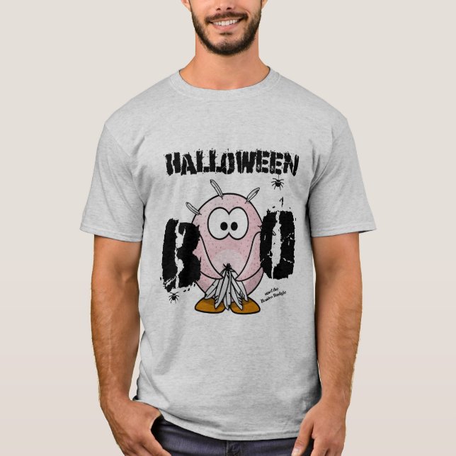 Beakless Budgie Halloween BOO T-Shirt (Vorderseite)