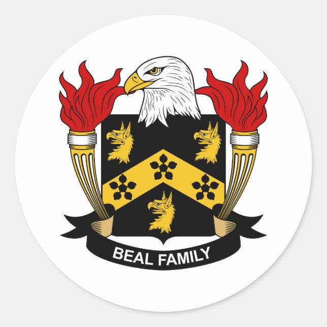 Beal Familienwappen Runder Aufkleber (Vorderseite)