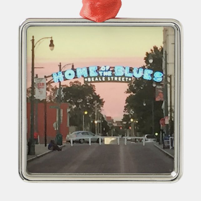 Beale Street Memphis Ornament Aus Metall (Vorne)