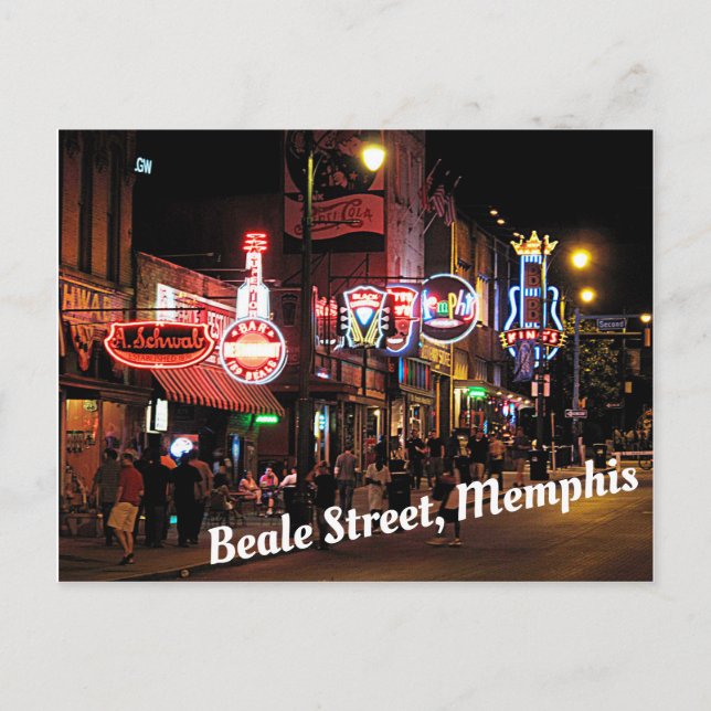 Beale Street, Memphis, Tennesee Postkarte (Vorderseite)