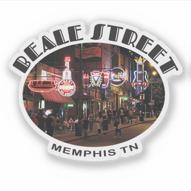 Beale Street, Memphis, Tennessee Aufkleber (Vorderseite)