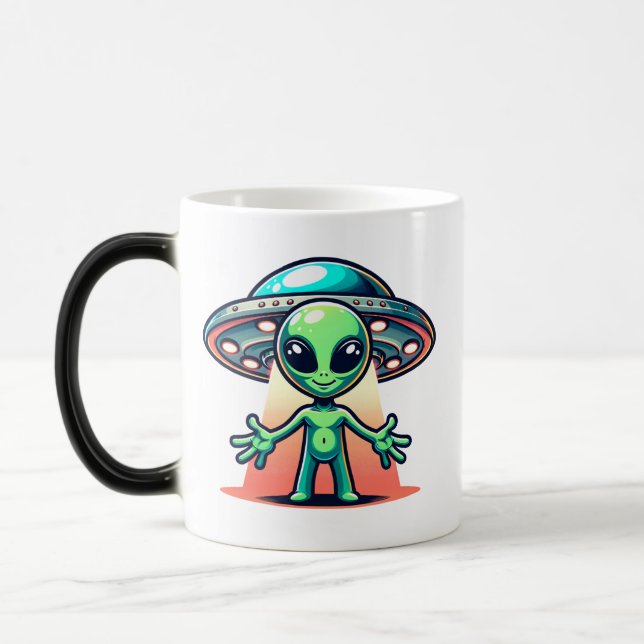 Beam mich | Alien und UFO Verwandlungstasse (Links)