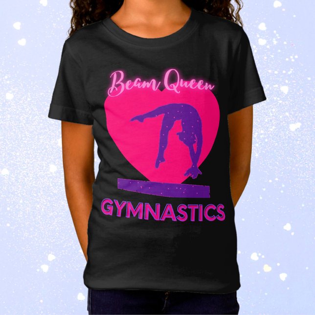 Beam Queen Gymnastics Pink & Lila T-Shirt (Von Creator hochgeladen)