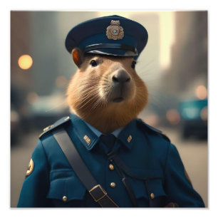 Beamter Capybara: Frieden bewahren, Fotodruck