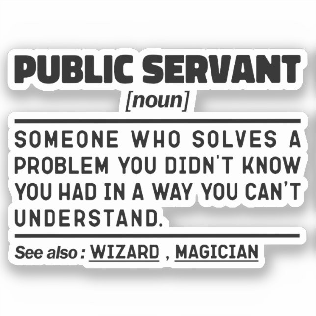 Beamter Noun Government Worker Funny Aufkleber (Vorderseite)