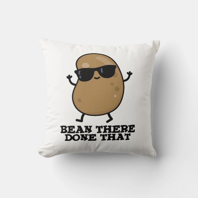 Bean hat dort diese lustige Bean Puppe gemacht Kissen (Vorderseite)