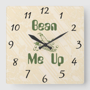 Bean Me Up Wall Clock Quadratische Wanduhr