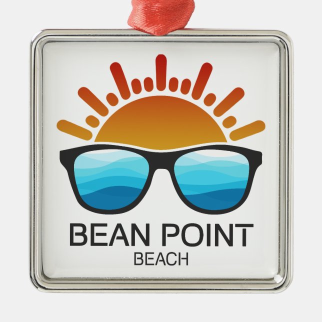 Bean Point Beach Florida Sonnenbrille Ornament Aus Metall (Vorne)