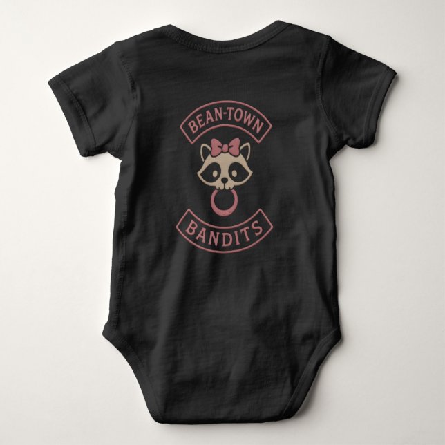 Bean Town Bandit Pink Baby Strampler (Rückseite)