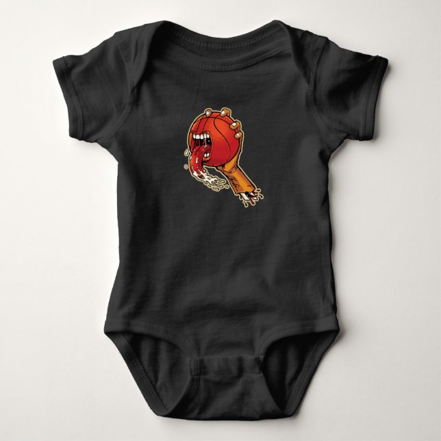 Beängstigend Basketball Baby Strampler (Vorderseite)