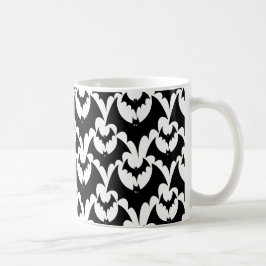 Beängstigend Black Bats Patterns Halloween Kaffeetasse