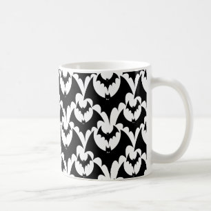 Beängstigend Black Bats Patterns Halloween Kaffeetasse