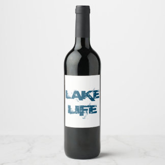 Beängstigend blau "Lake Life" Weinetikett