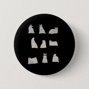 Beängstigend Boo Niedlich Ghost Cat Kitty Vintag H Button