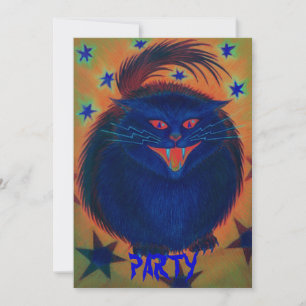 Beängstigend Cat Blue Einladung "Party"