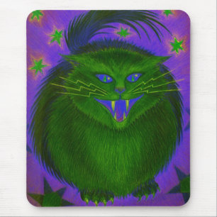 Beängstigend Cat Green Mousepad