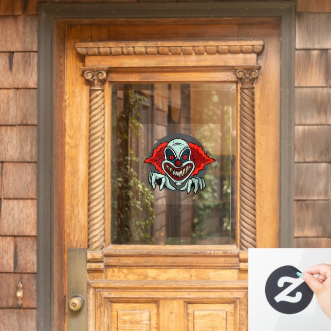 Beängstigend Clown Fensteraufkleber (Haustür)