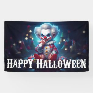 Beängstigend Clown Happy Halloween Banner
