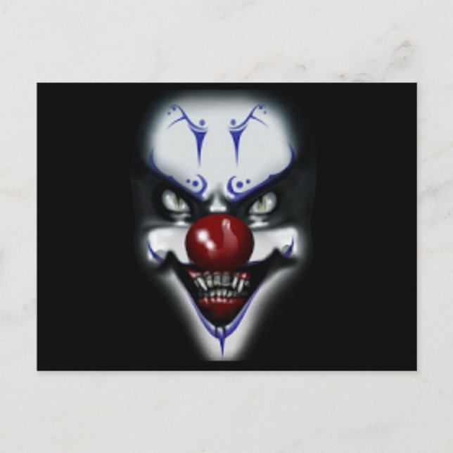 Beängstigend Clown Postkarte (Vorderseite)