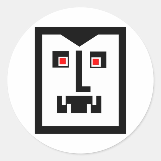 Beängstigend Cyborg Vampire Bot Runder Aufkleber (Vorderseite)