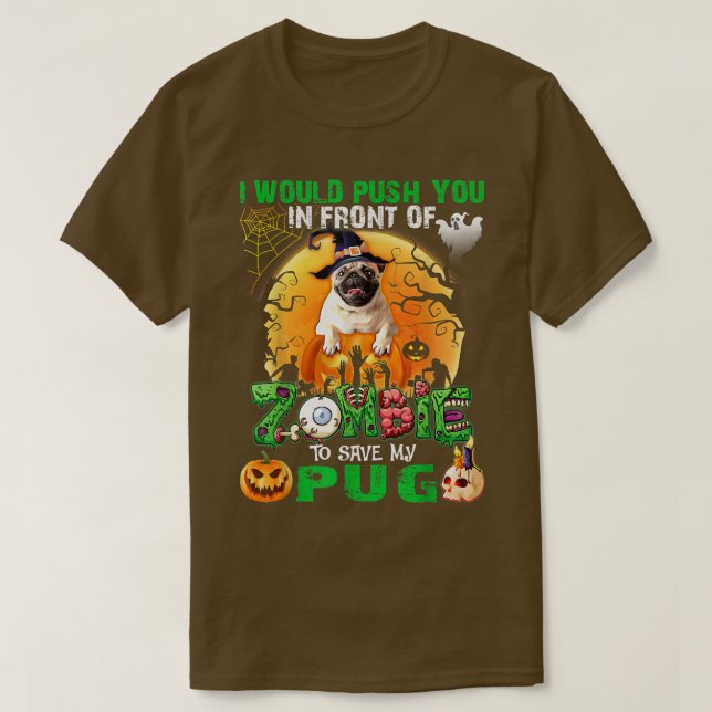Beängstigend drücken Sie vor Zombies, um meinen Mo T-Shirt (Design vorne)