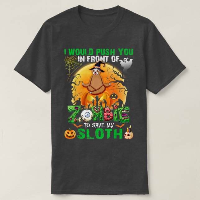 Beängstigend drücken Sie vor Zombies, um meinen Pl T-Shirt (Design vorne)